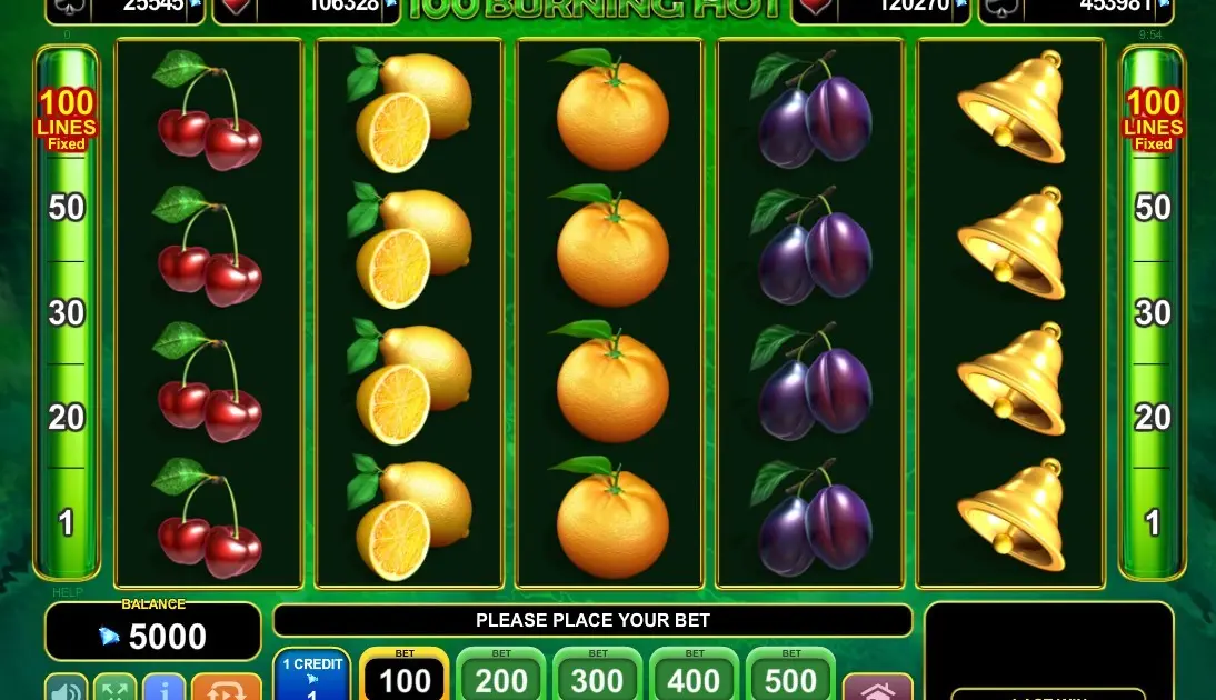 100 Burning Hot Slot — screenshot