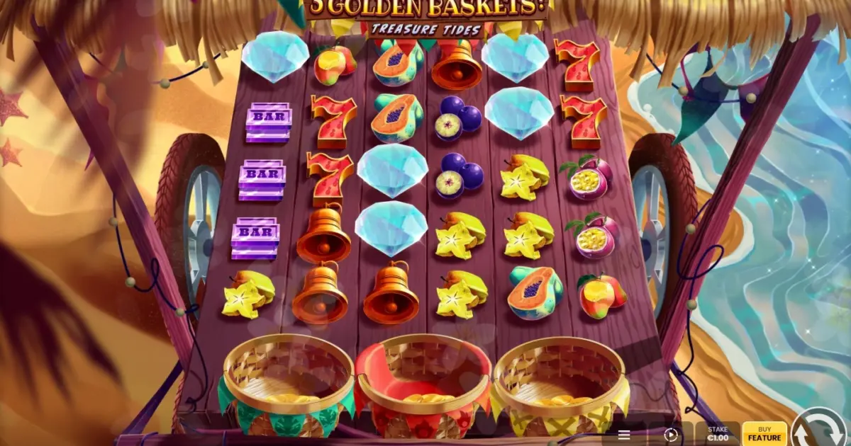 3 Golden Baskets: Treasure Tides Slot — screenshot
