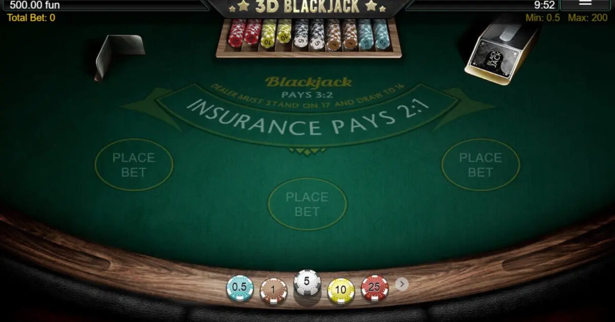 3D Blackjack — screenshot