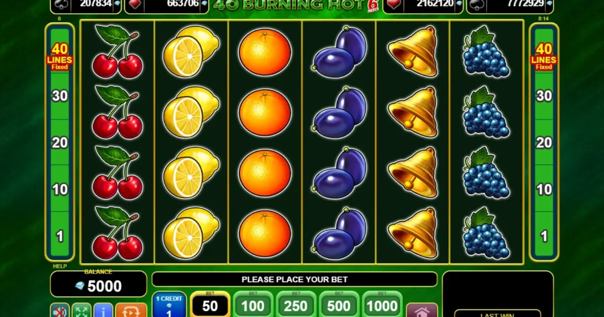 40 Burning Hot 6 Reels Slot — screenshot