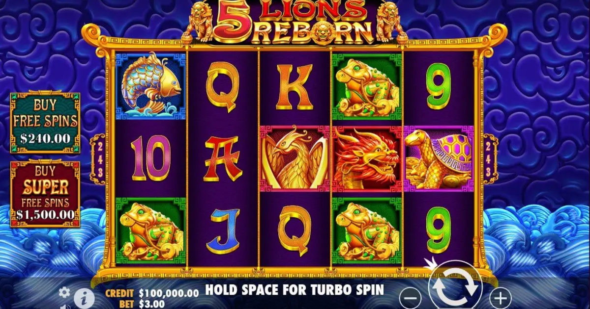 5 Lions Reborn Slot — screenshot