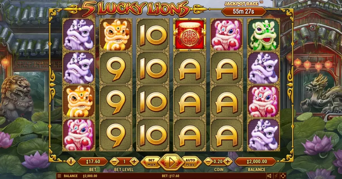 5 Lucky Lions Slot — screenshot