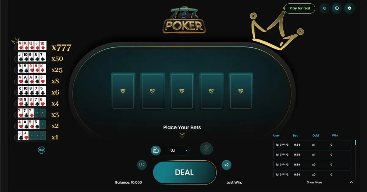 777 Poker — screenshot