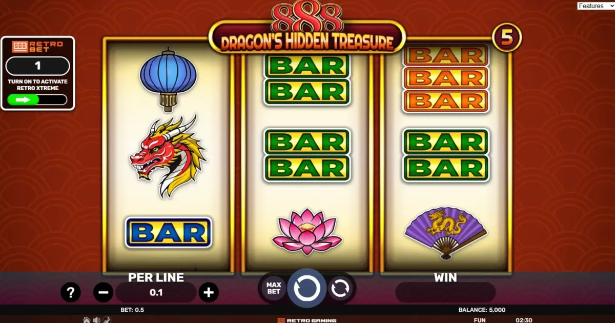 888 – Dragon’s Hidden Treasure Slot — screenshot