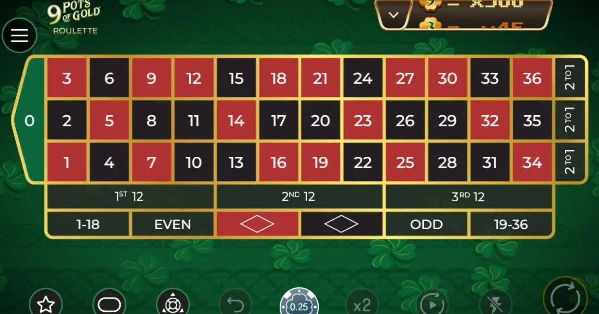 9 Pots of Gold Roulette — screenshot