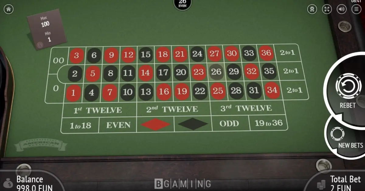 American Roulette (BGaming) — screenshot