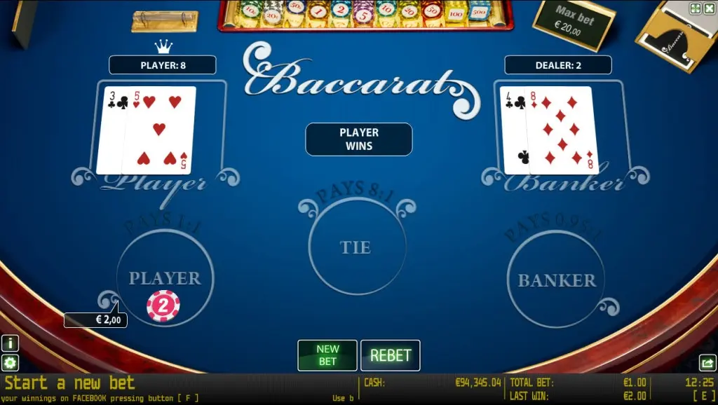 Baccarat Pro (WM) — screenshot