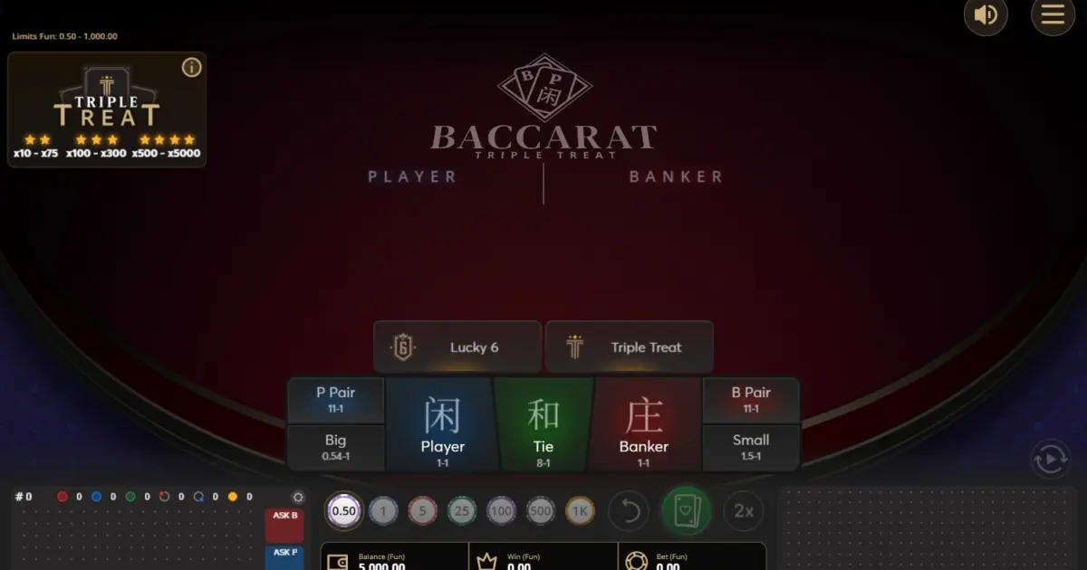 Baccarat Triple Treat — screenshot