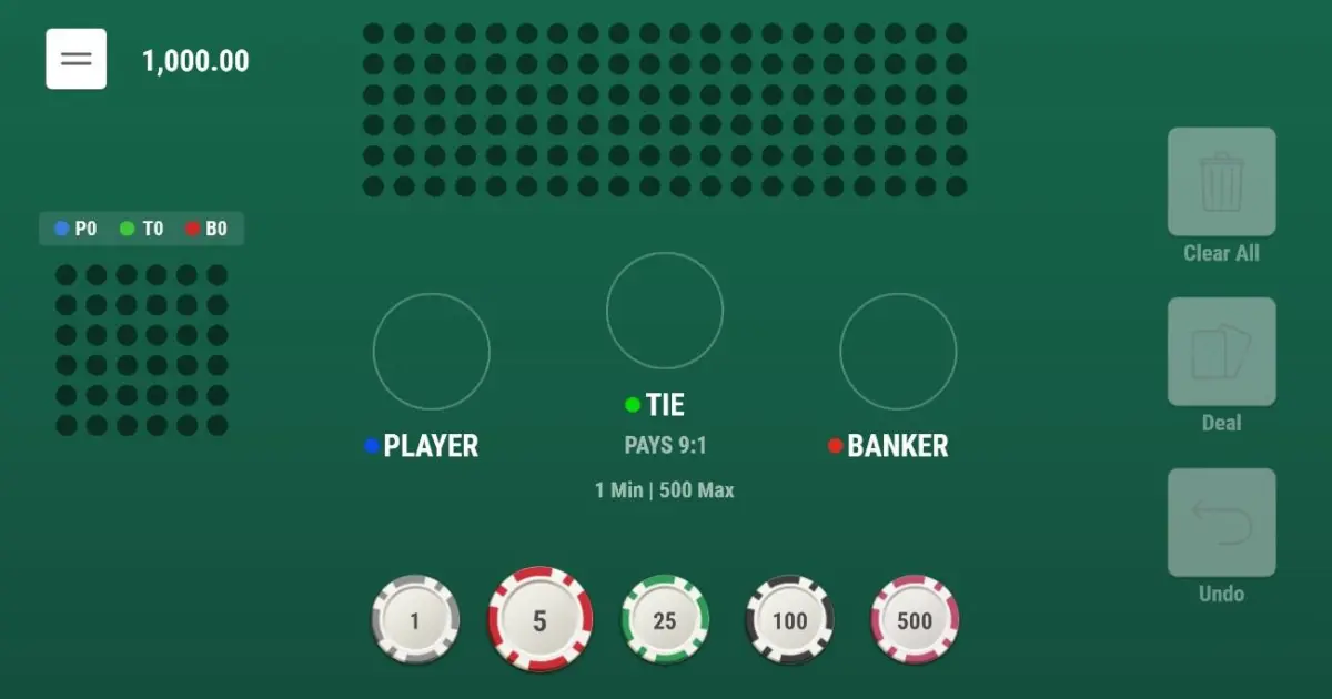 Baccarat (Woohoo) — screenshot