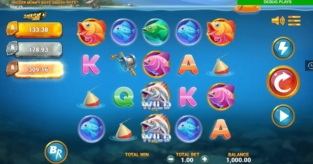 Bigger Money Bass Smash Pots Slot — screenshot
