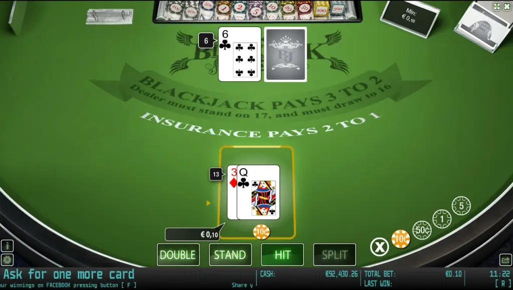 Black Jack Single Blackjack — screenshot
