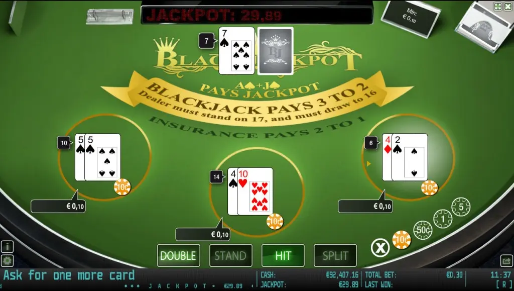 Black Jackpot Blackjack — screenshot