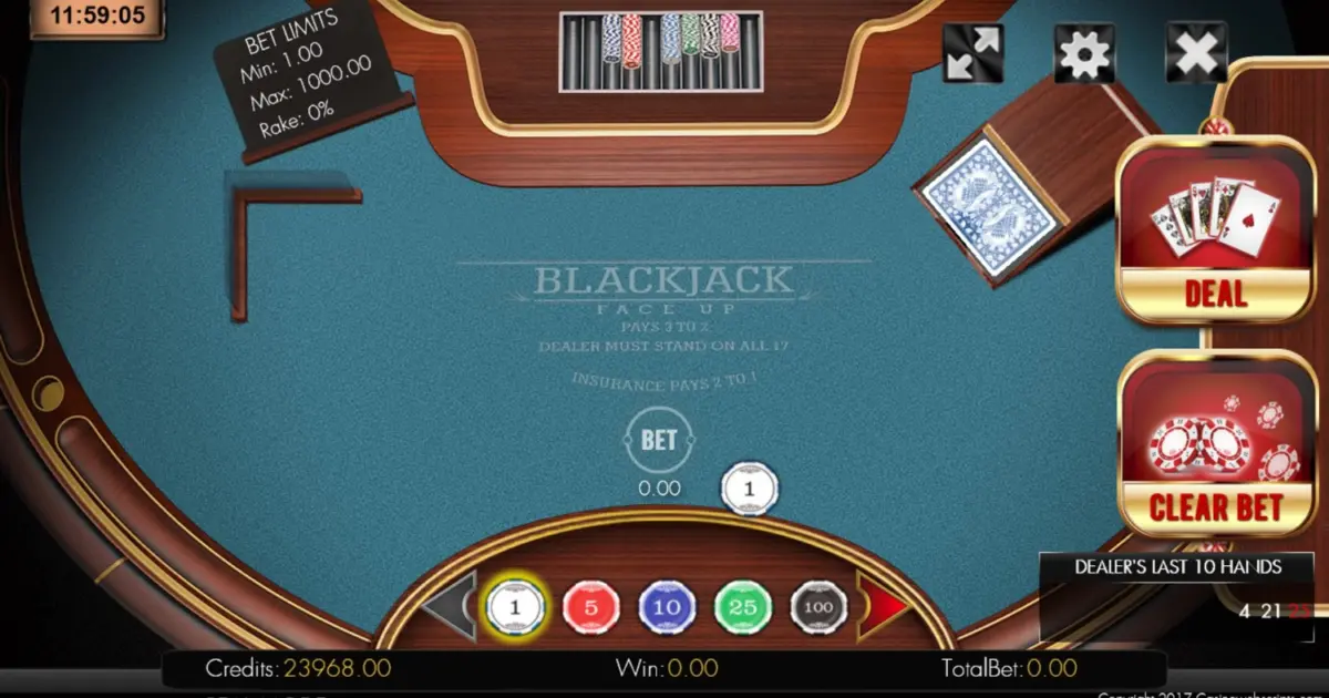 BlackJack 21 FaceUp — screenshot