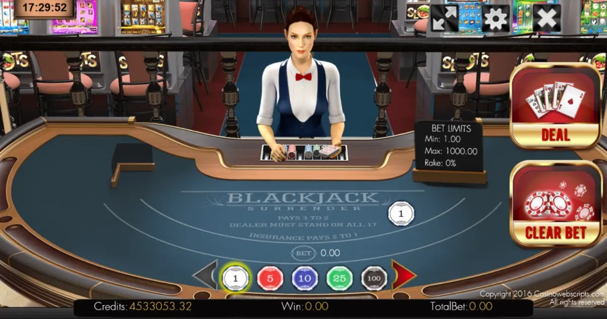 Blackjack 21 Surrender 3D Dealer — screenshot