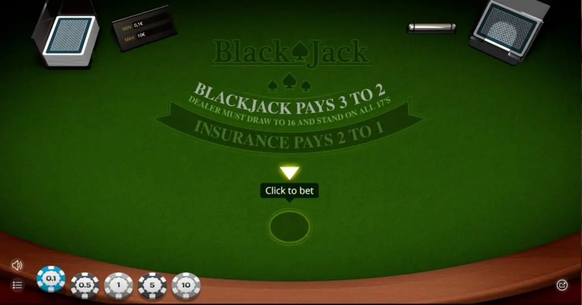 Blackjack (iSoftBet) — screenshot