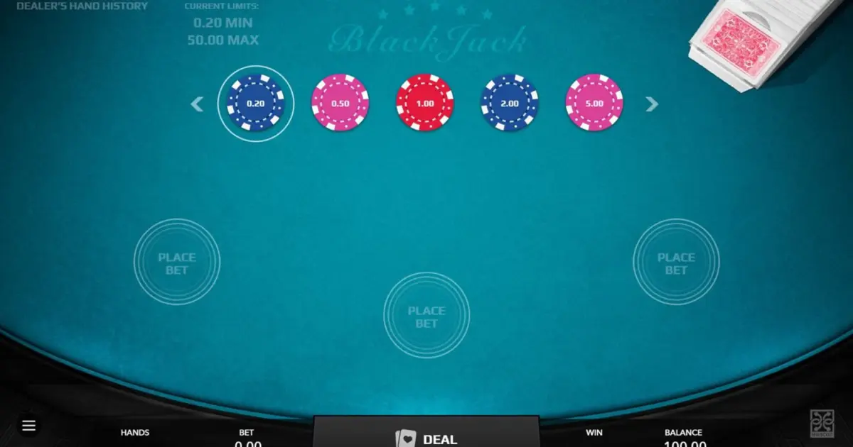 Blackjack (Mascot Gaming) — screenshot