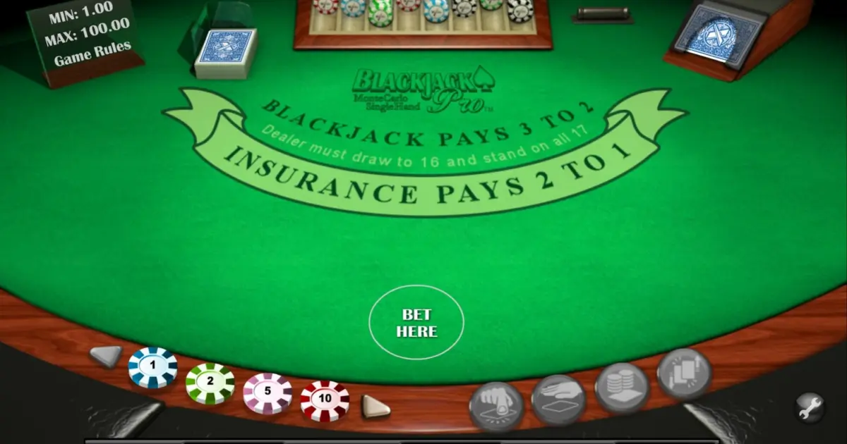 Blackjack Pro MonteCarlo SH — screenshot