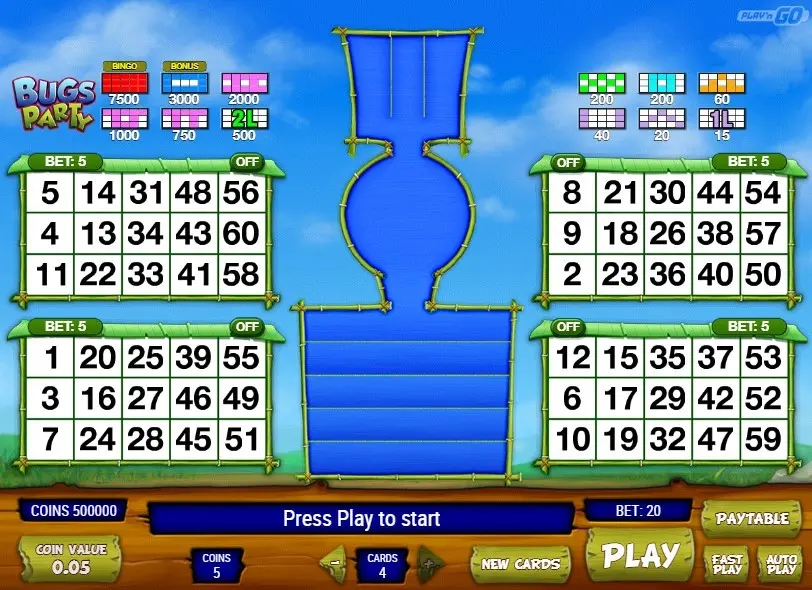 Bugs Party Bingo — screenshot