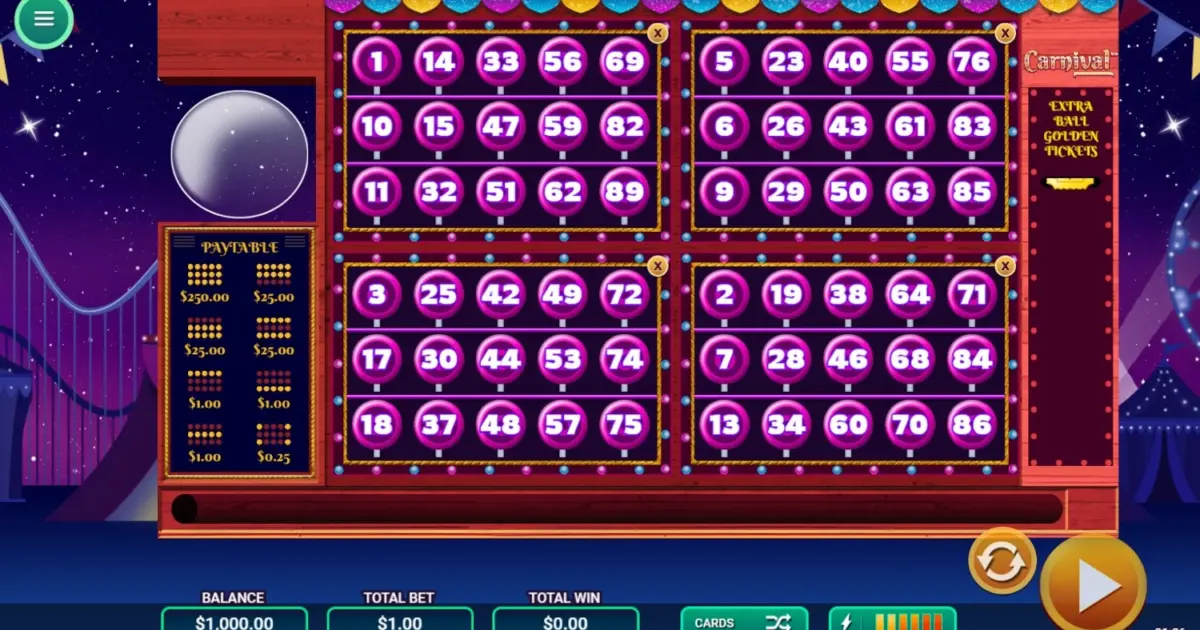 Carnival (Vibra Gaming) Bingo — screenshot