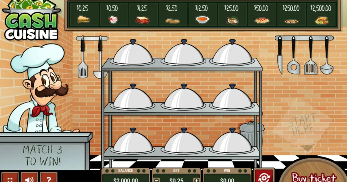 Cash Cuisine Scratch Card — screenshot