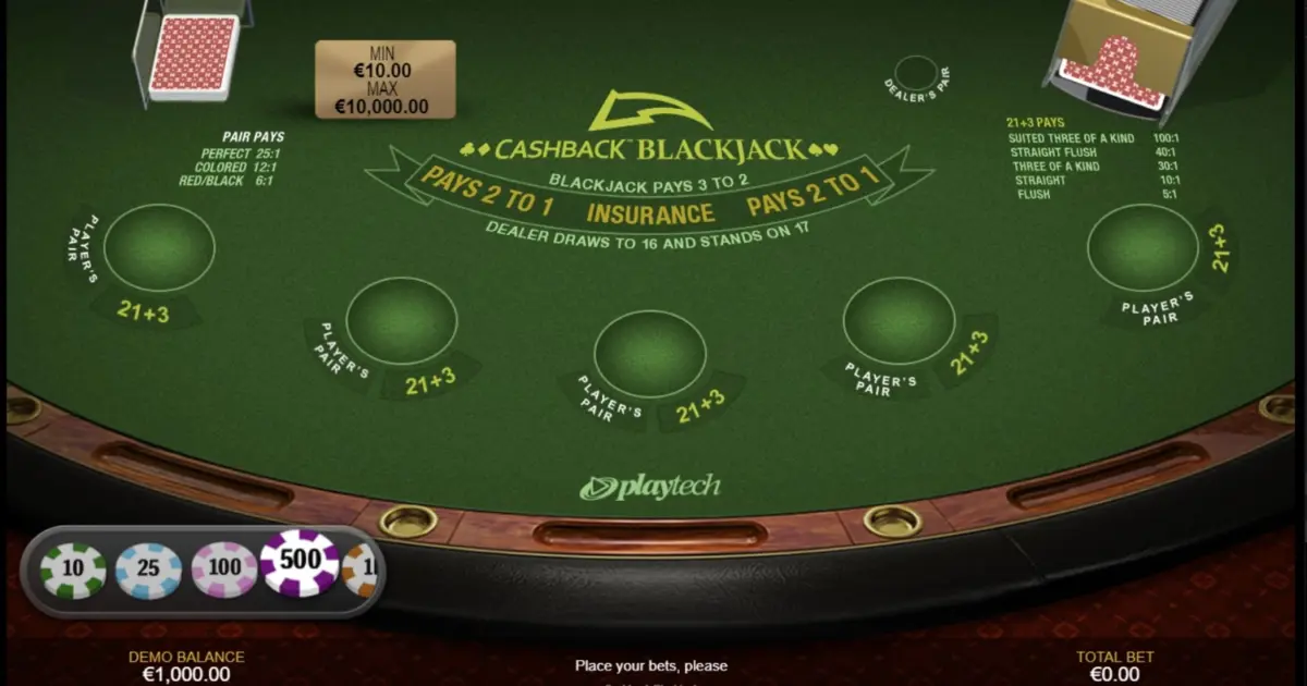 Cashback Blackjack — screenshot