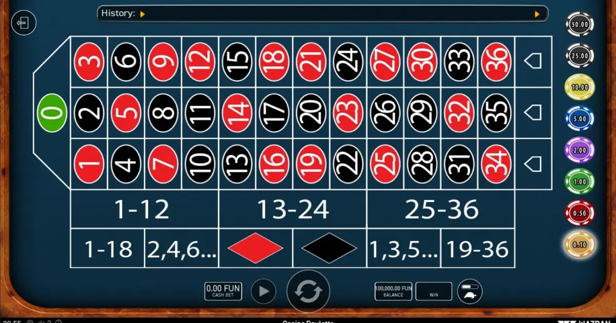 Casino Roulette (Wazdan) — screenshot