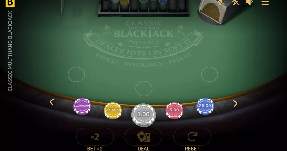 Classic Multihand Blackjack — screenshot