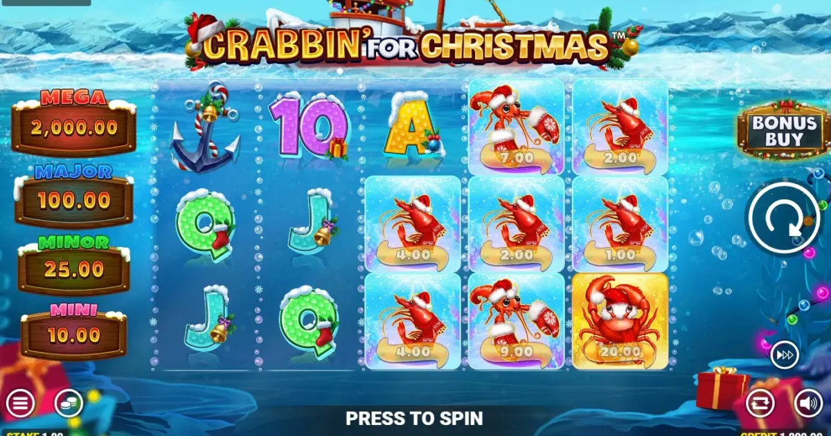 Crabbin for Christmas Slot — screenshot