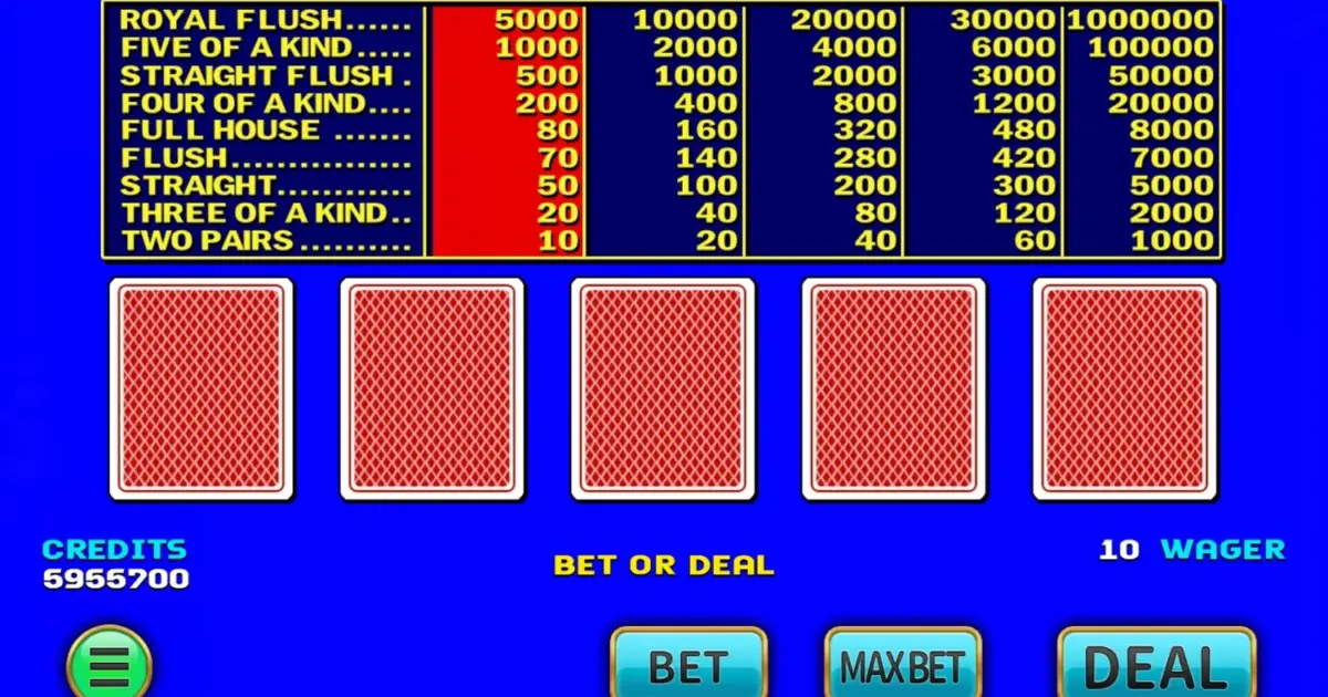 Crown 5PK Video Poker — screenshot