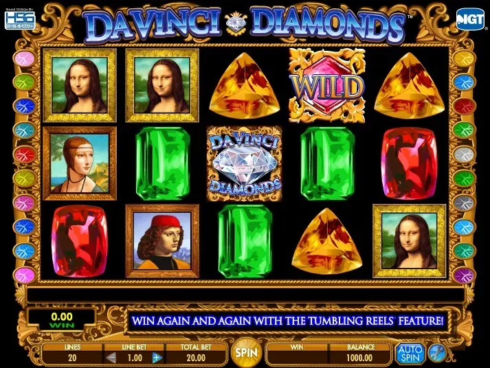 Da Vinci Diamonds Slot — screenshot