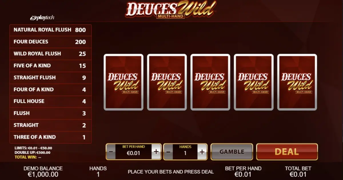 Deuces Wild Video Poker — screenshot