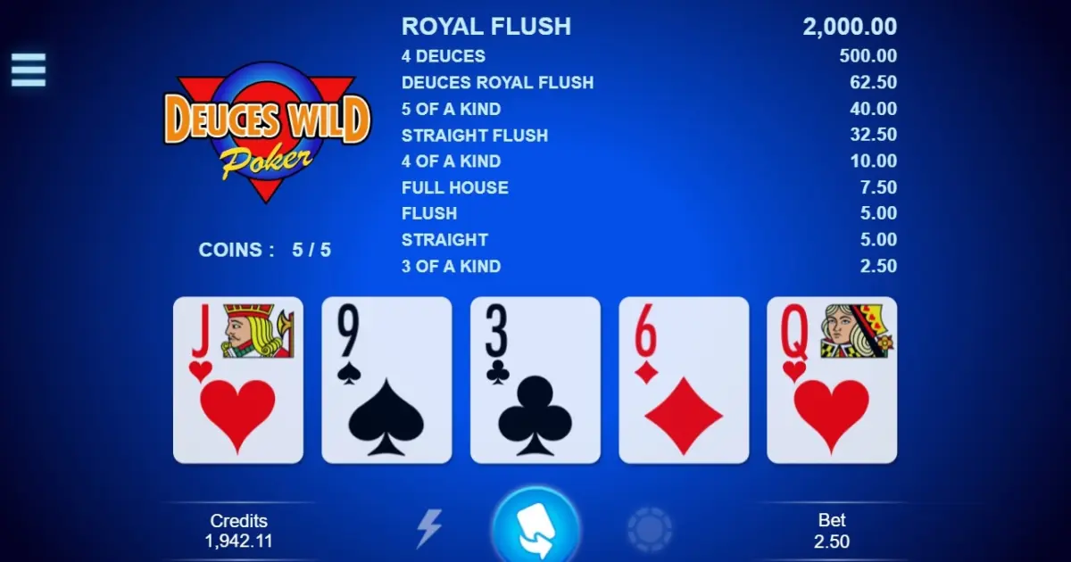 Deuces Wild Video Poker — screenshot