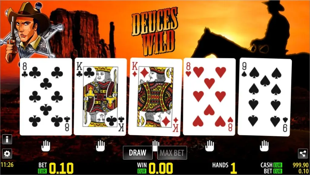 Deuces Wild (Worldmatch) Video Poker — screenshot