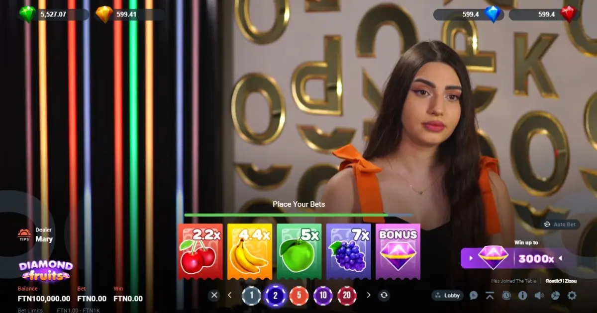 Diamond Fruits (Popok Gaming) Roulette — screenshot