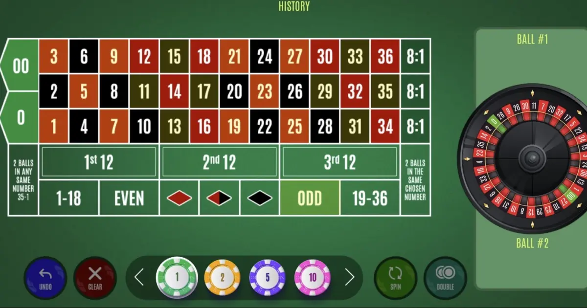 Double Ball American Roulette — screenshot