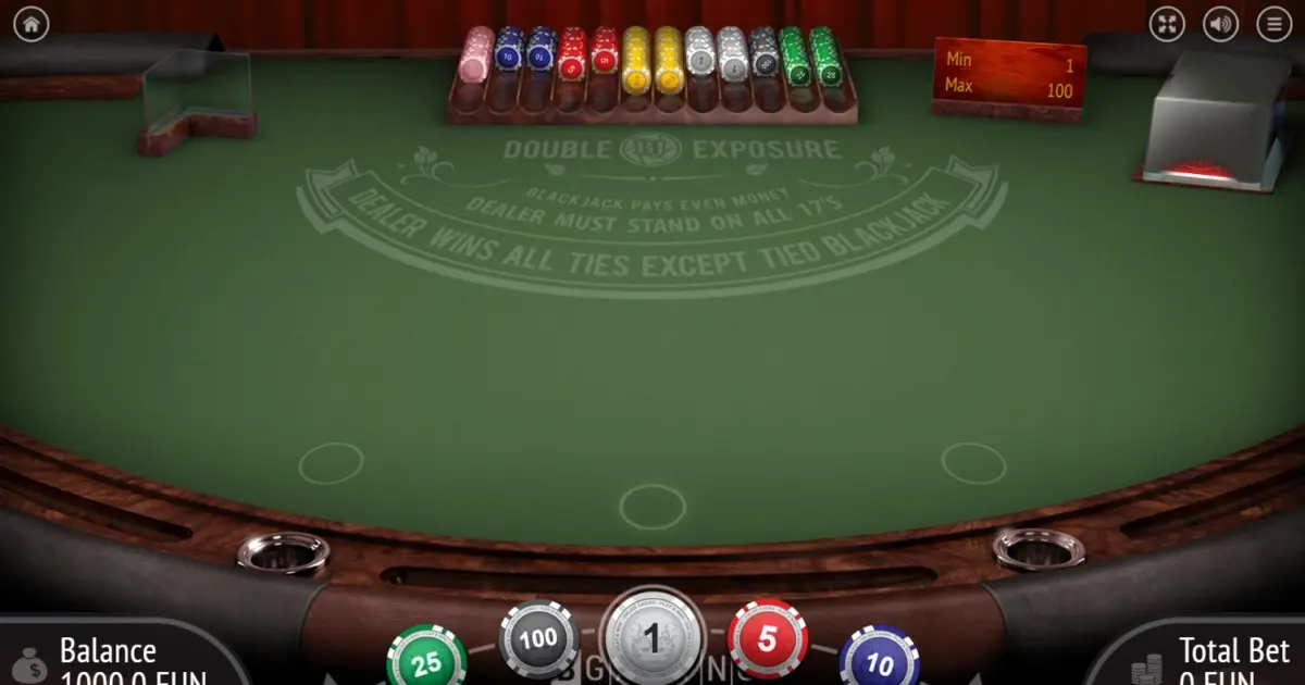 Double Exposure Blackjack — screenshot