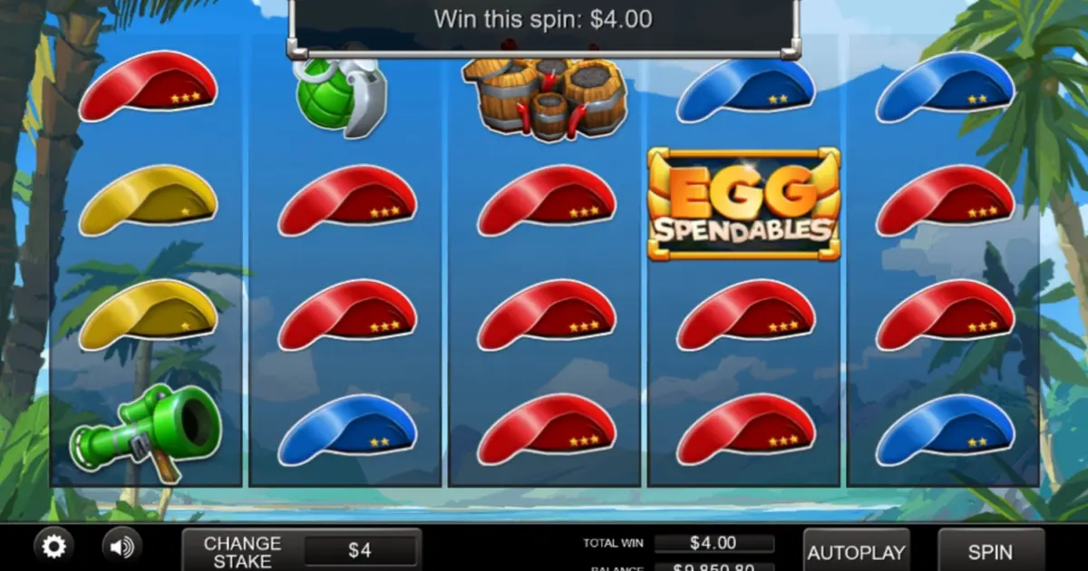 Eggspendables Slot — screenshot