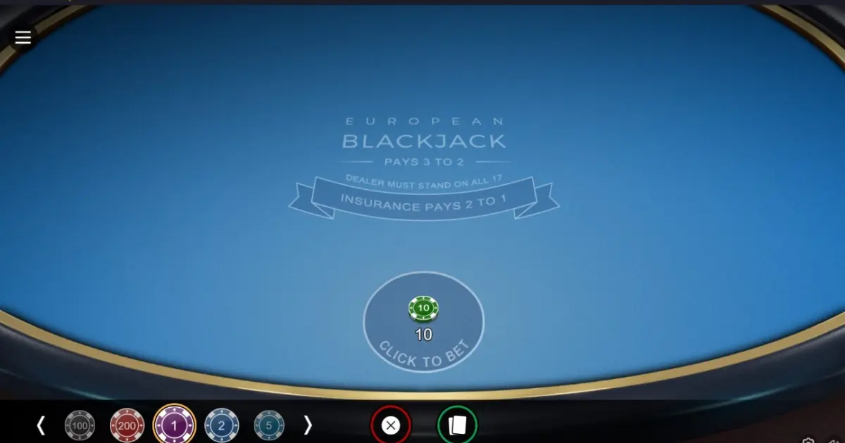 European Blackjack — screenshot