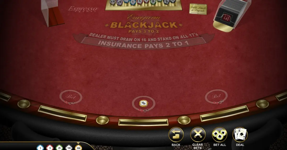 European Blackjack (Espresso) — screenshot