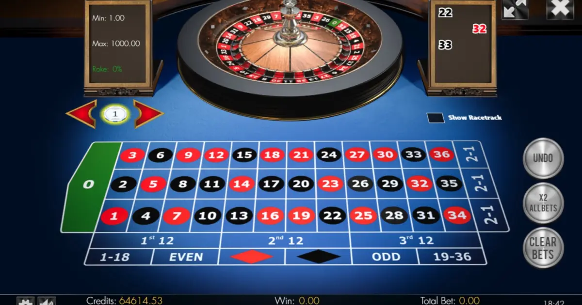 European Roulette 3D Advanced — screenshot