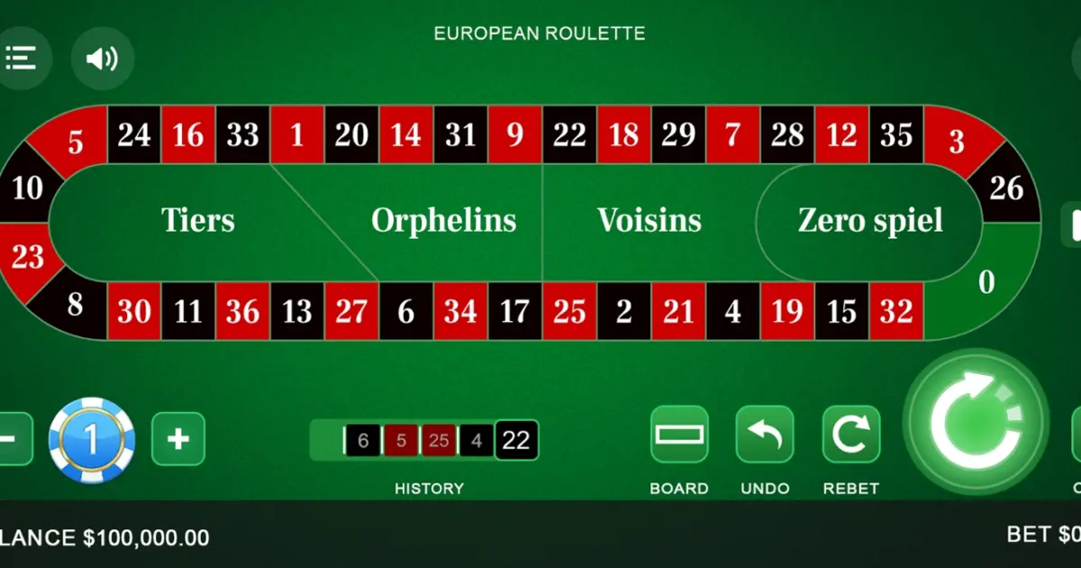 European Roulette (BeGames) — screenshot