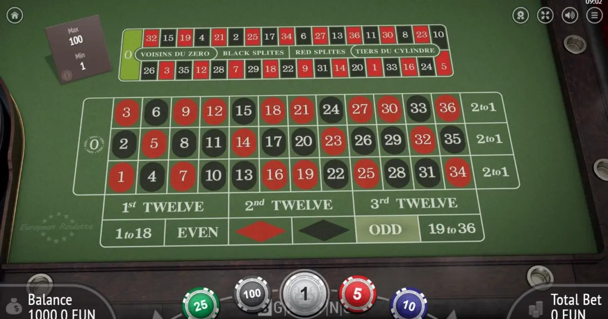 European Roulette (BGaming) — screenshot