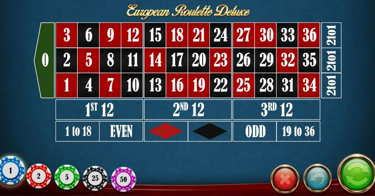 European Roulette Deluxe (Wizard Games) — screenshot