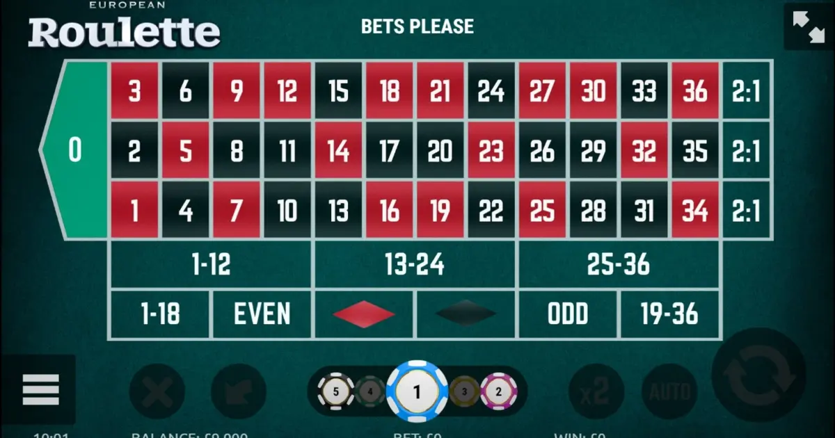 European Roulette (G.Games) — screenshot