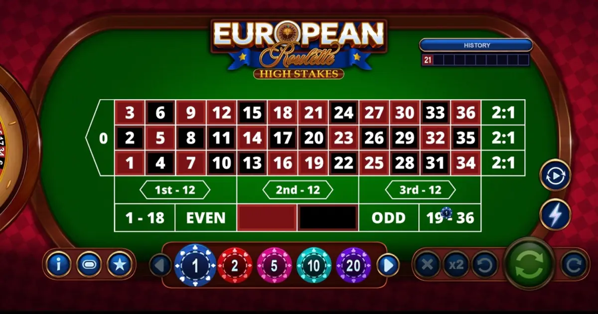 European Roulette High Stakes — screenshot