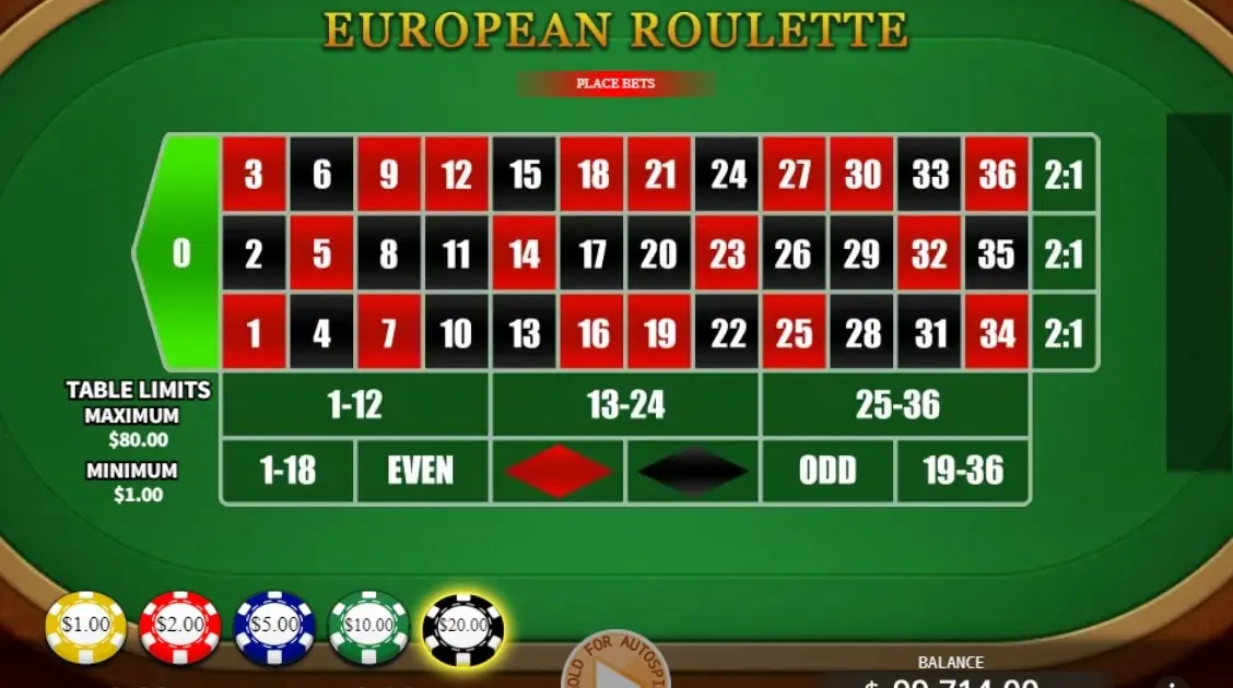 European Roulette (KA Gaming) — screenshot
