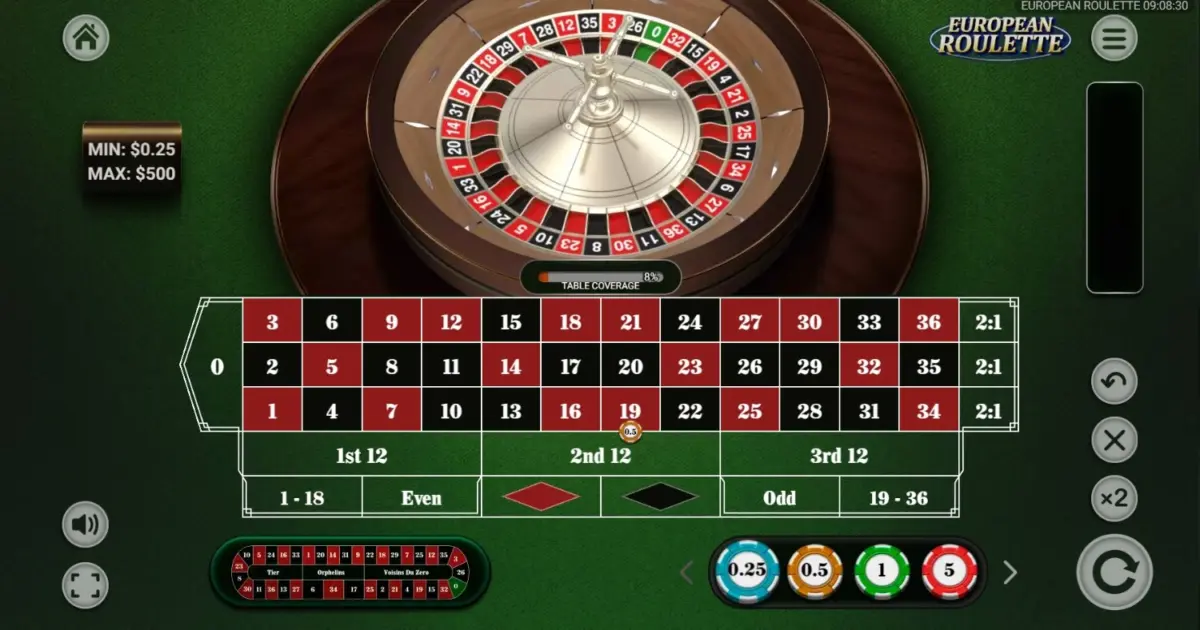 European Roulette (Platipus) — screenshot