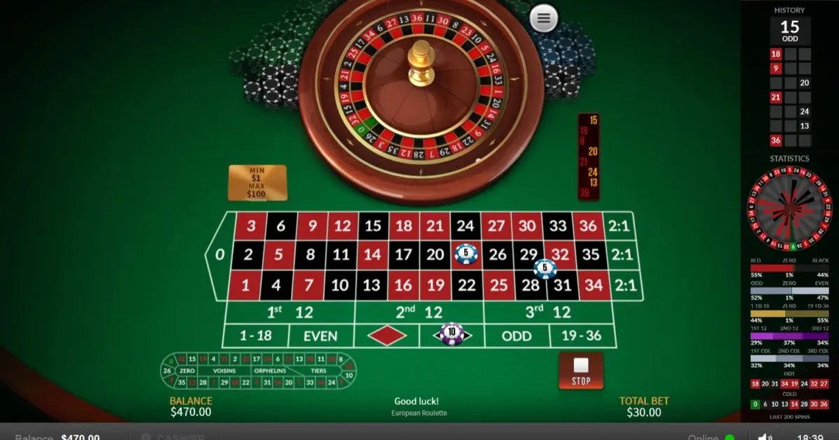 European Roulette (Skywind) — screenshot