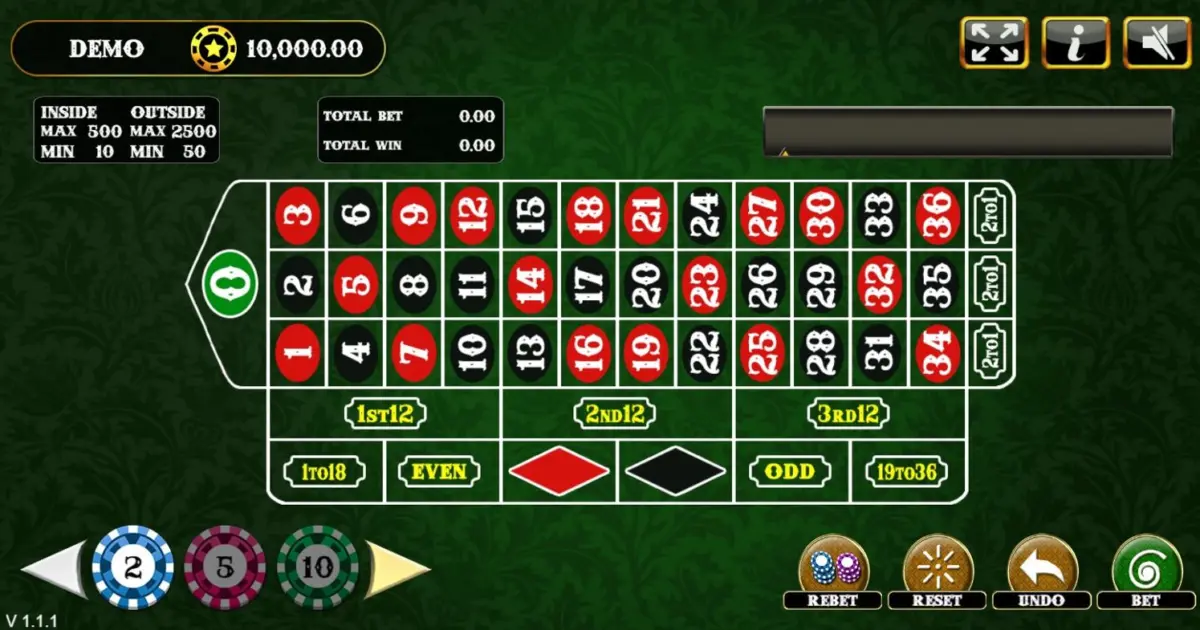European Roulette (Vela) — screenshot