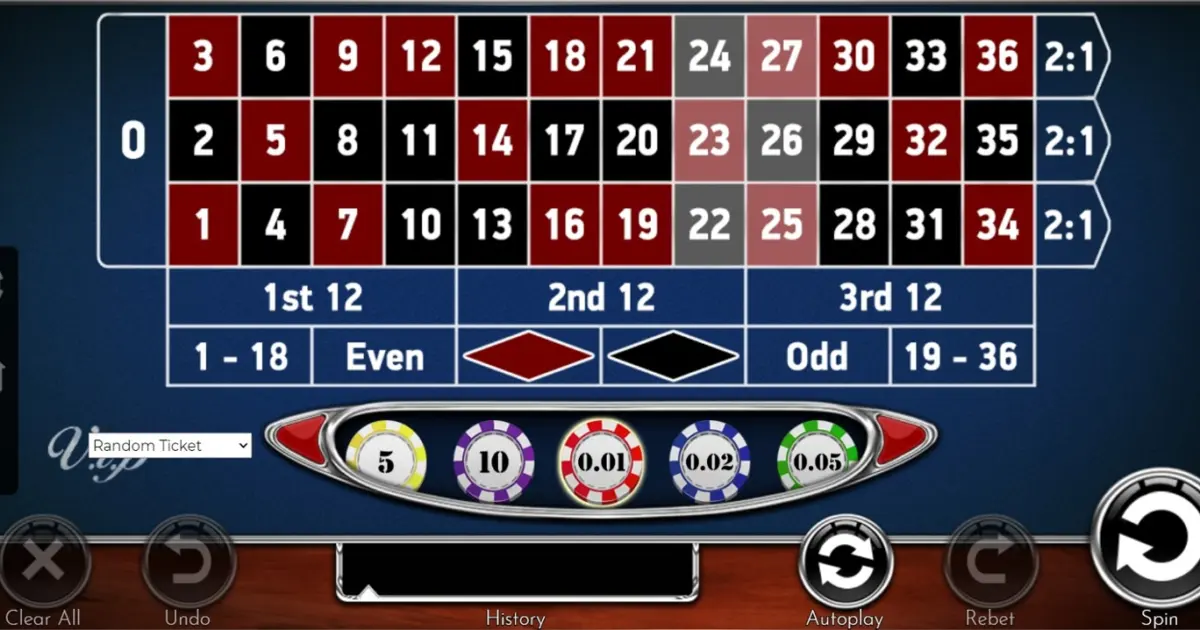 European Roulette VIP — screenshot